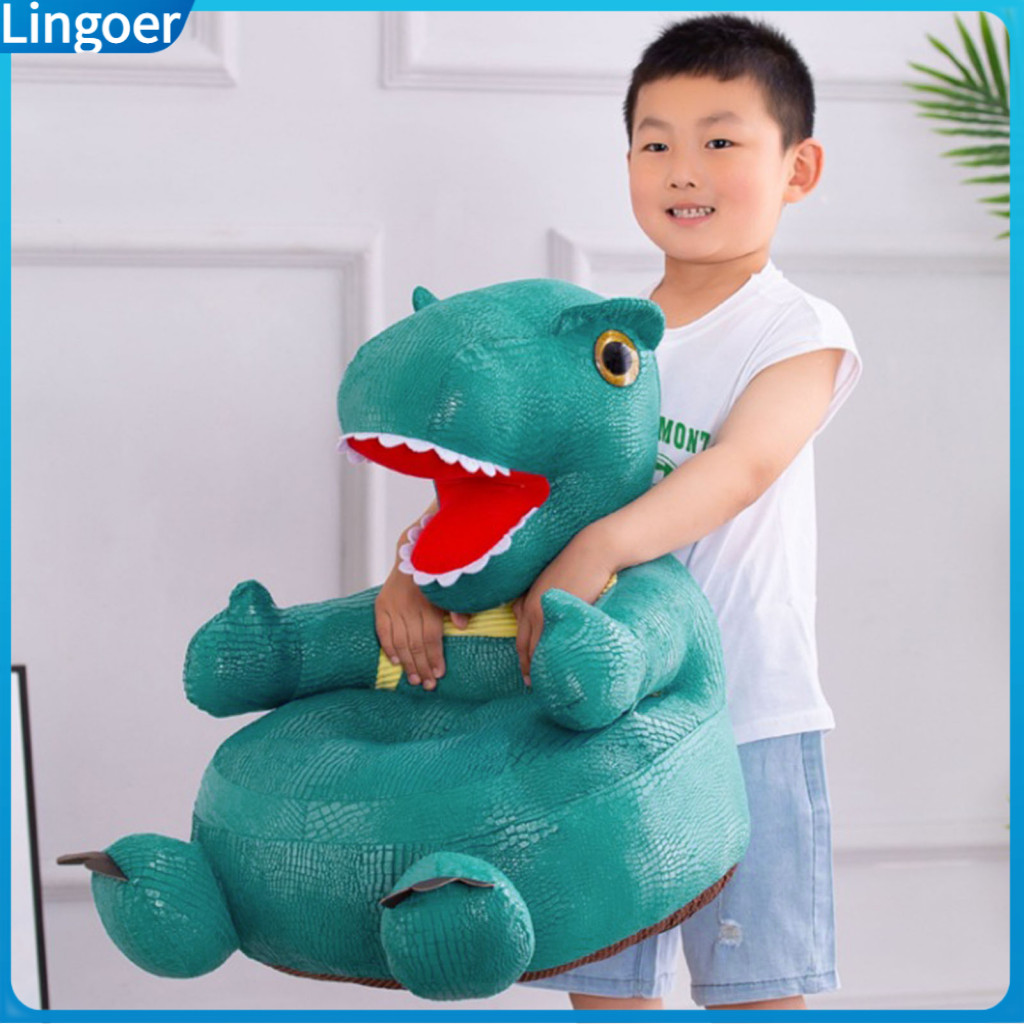 Children's Soft Plush Sofa Cover Removable Washable Cartoon Dinosaur Animal Chair Protector Kids' Comfortable Seat Case