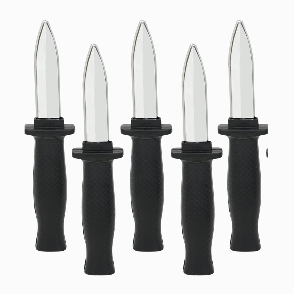 Conjunto com 5 Facas Falsas Retráteis– Acessórios Realistas de Halloween para Festas