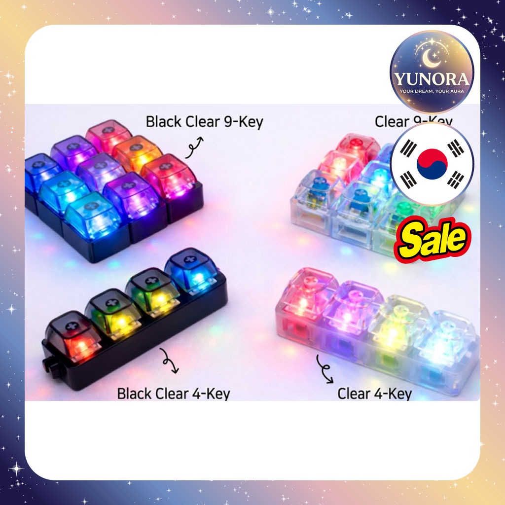 Keycap Chaveiro Clicker Preto Transparente 1pc/Coreano/Interruptor Mecânico