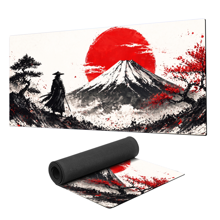 Mouse Pad Gamer Japão Vintage Extra Grande 90x40 Personalizado borda japonês borracha costurada mousepad