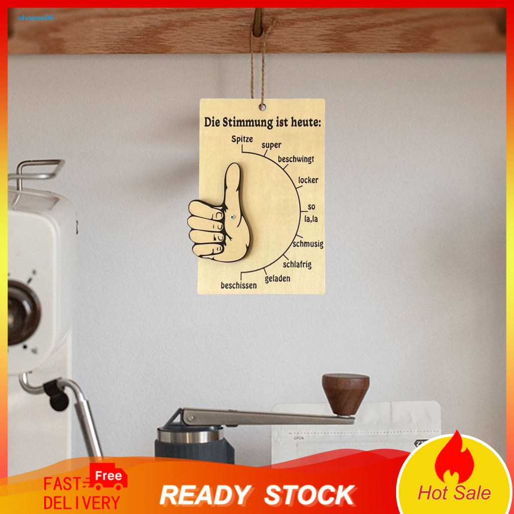 Emotion Signal Indicator Wooden Mood Barometer Wall Decor Sign for Home Office Easy to Use 1/2/3 Pcs Set Unique Reflecti