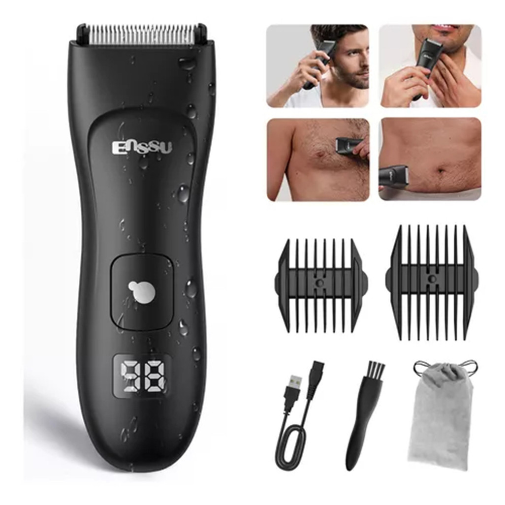 ENSSU Removedor Elétrico De Pêlos De Partes Íntimas Masculinas Aparador De Cabelo Para Homens E Mulheres+ 4 acessórios
