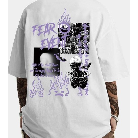 Camiseta Preta Unisex Oversized, Design com 
