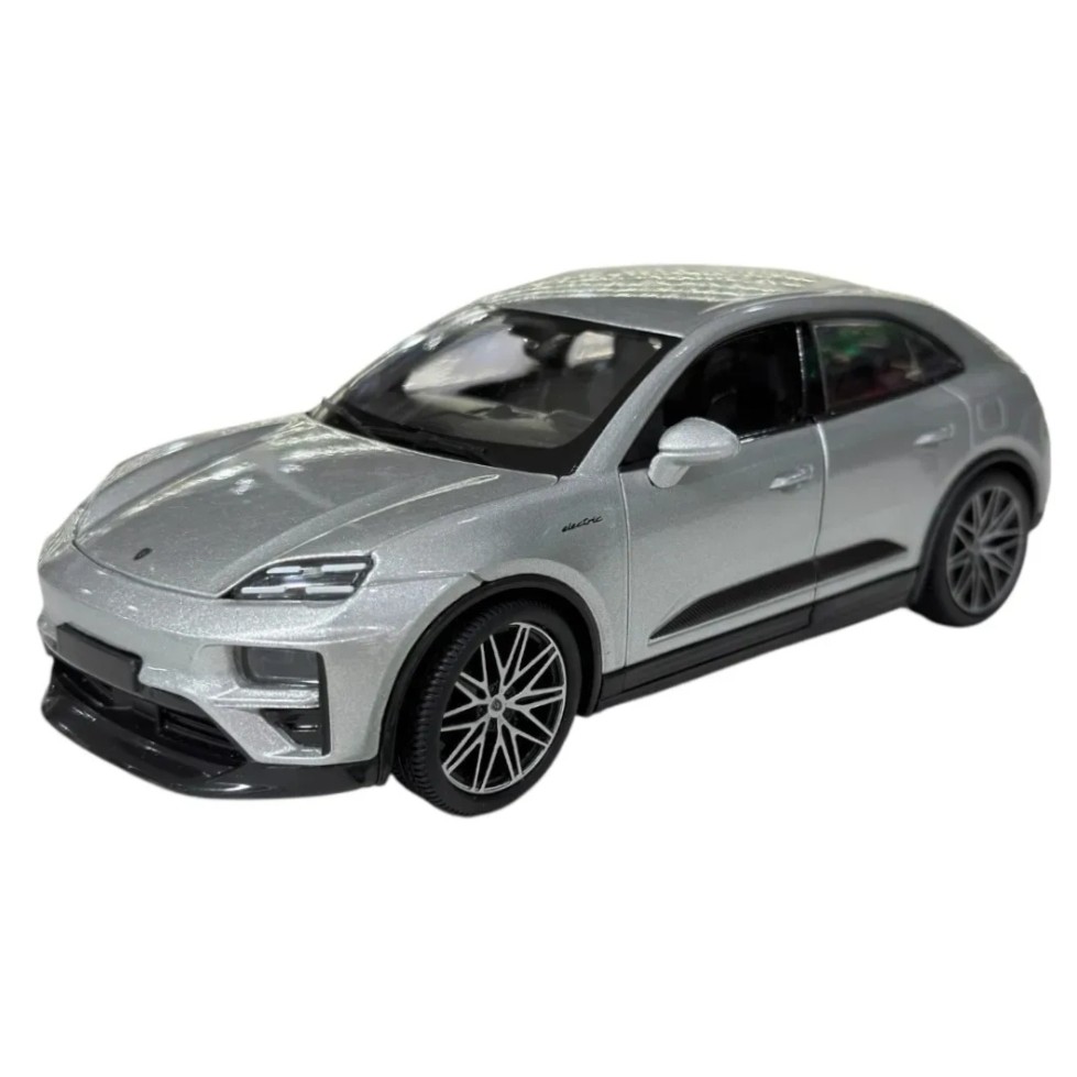 Miniatura Carro Porsche Macan Turbo Electric - Prata - 1:24 - Burago