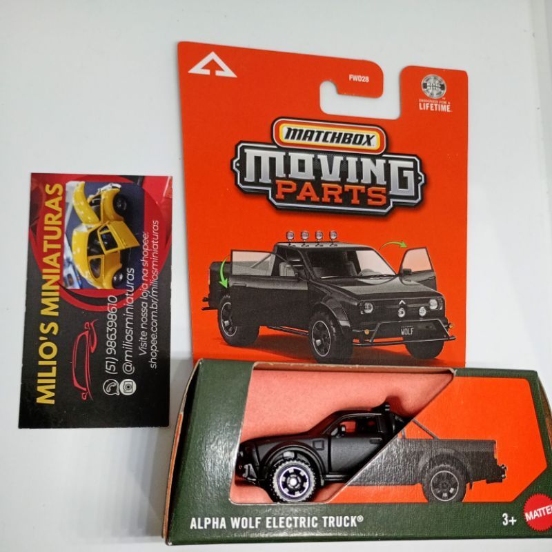 (cf)Miniatura Carrinho Matchbox moving parts Alpha Volf Electric Truck