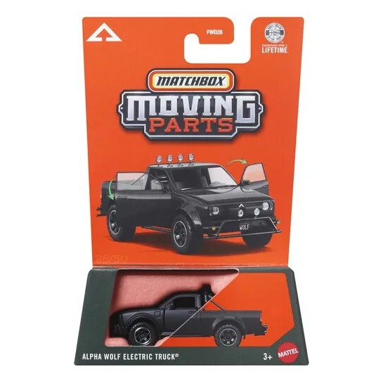 ALPHA WOLF ELECTRIC TRUCK Matchbox Moving Parts Miniatura MATTEL 1:64