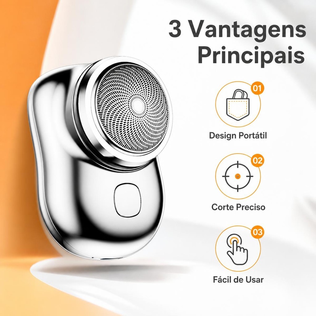 4 Conjuntos Mini Barbeador Elétrico Prata Portatil Bateria Duravel Barba Conveniente Ideal Viagem Liberdade Completa
