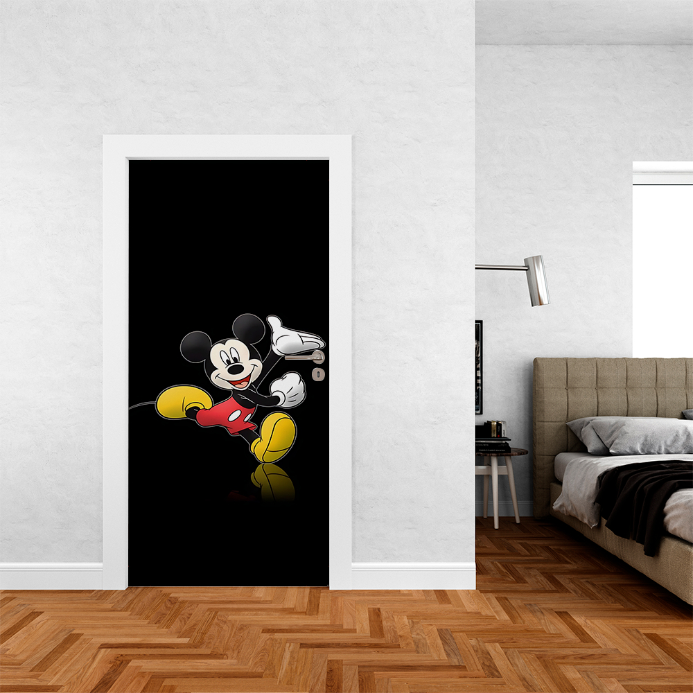 Capa De Porta Decoração de Casa MCKY Mouse Meninos PRINT GRÁFICO Em Tecido 0,85x2,10m Veste Fácil Painel e Cores