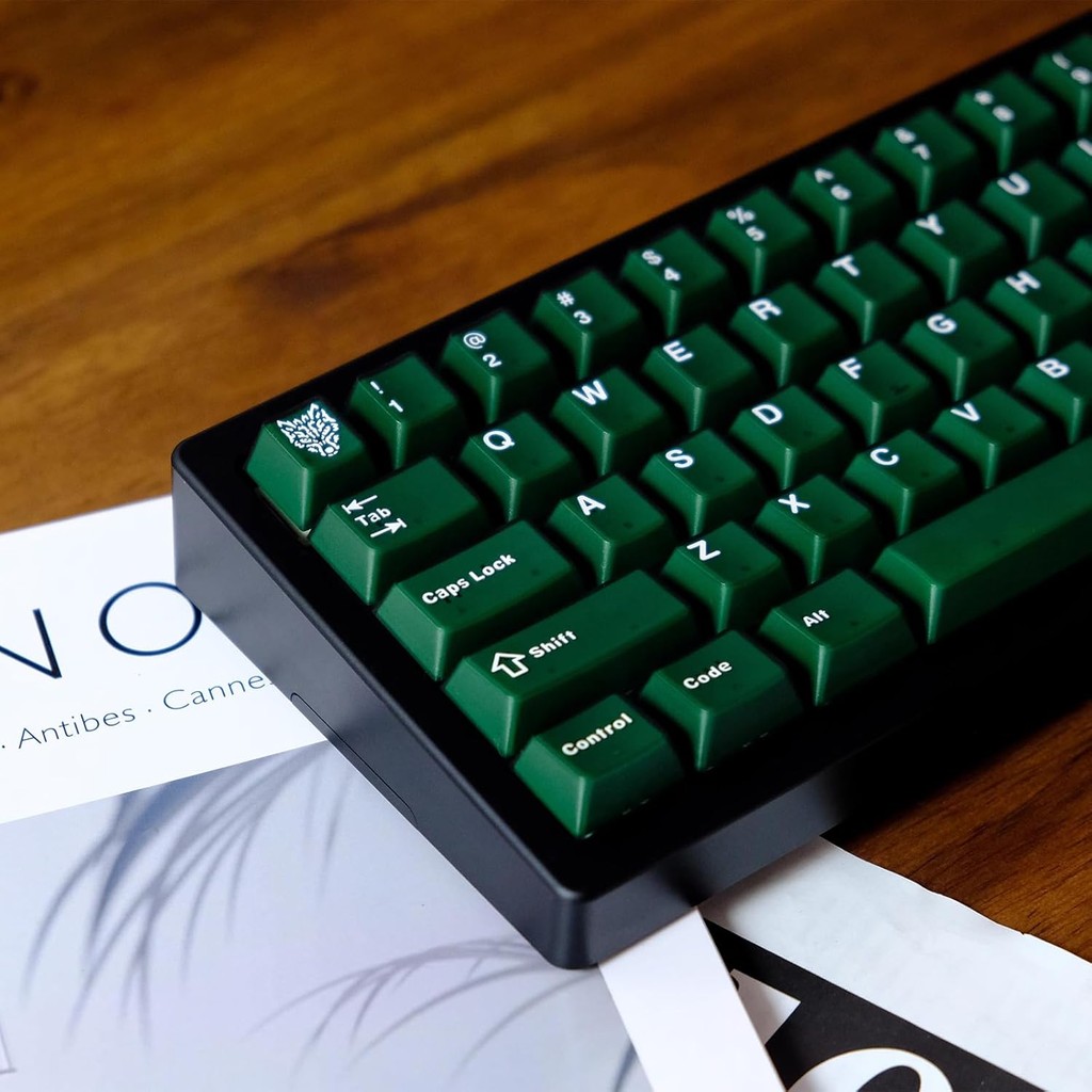 114 Teclas Personalizadas Translúcidas Double Shot Keycaps Cherry Profile Emeral Green Set Adequado Para Mx Switches Tec