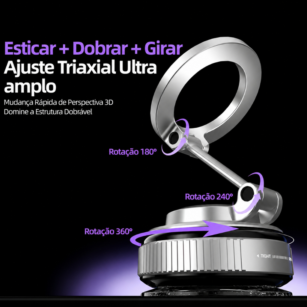 Suporte Magnético MagSafe 360° com Ventosa para Celular