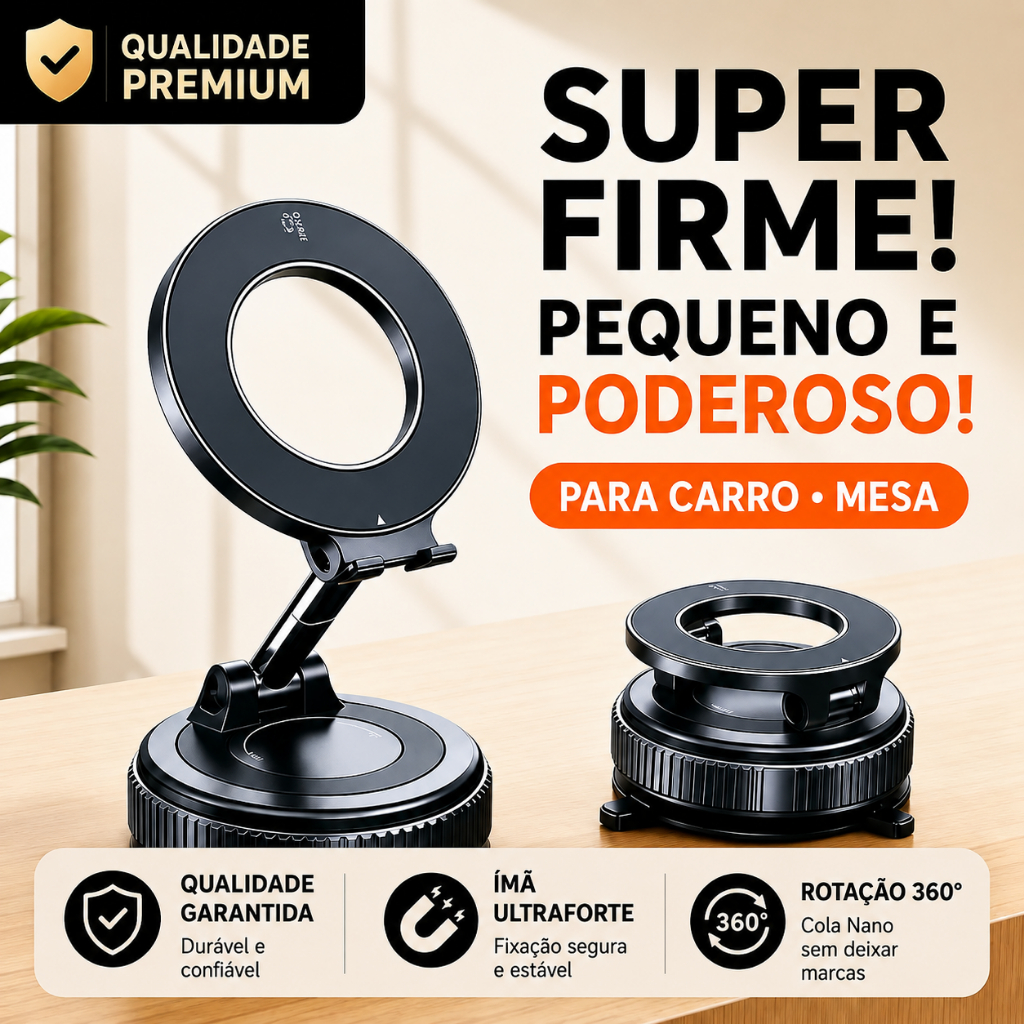 Suporte Magnetico Celular Magsafe Ventosa Vacuo 360°
