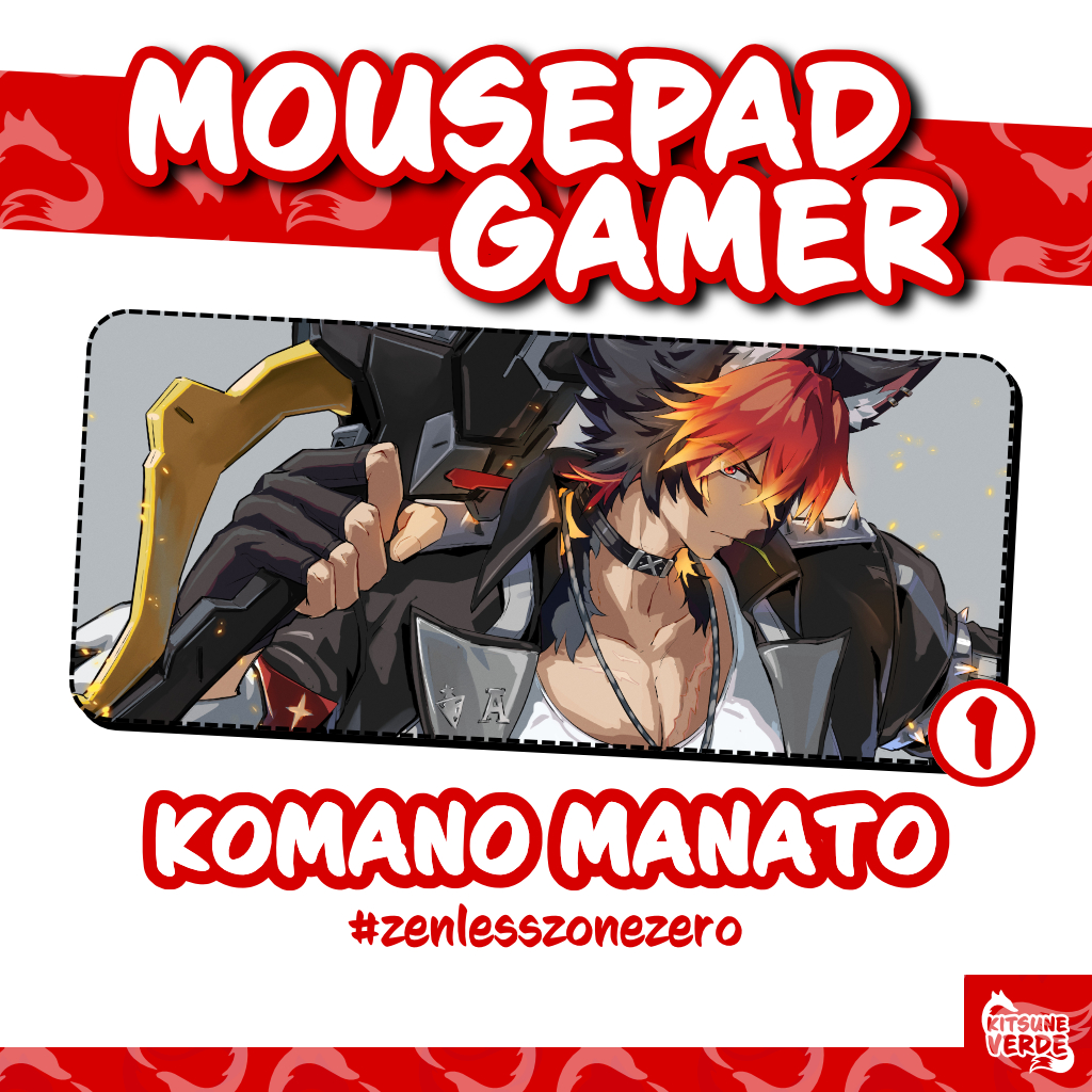 Mouse Pad Gamer - Komano Manato - Zenless Zone Zero - 90x40 - 80x40 - 70x30 - 60x40 - 40x45 cm