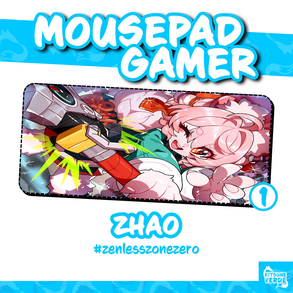 Mouse Pad Gamer - Zhao - Zenless Zone Zero - 90x40 - 80x40 - 70x30 - 60x40 - 40x45 cm