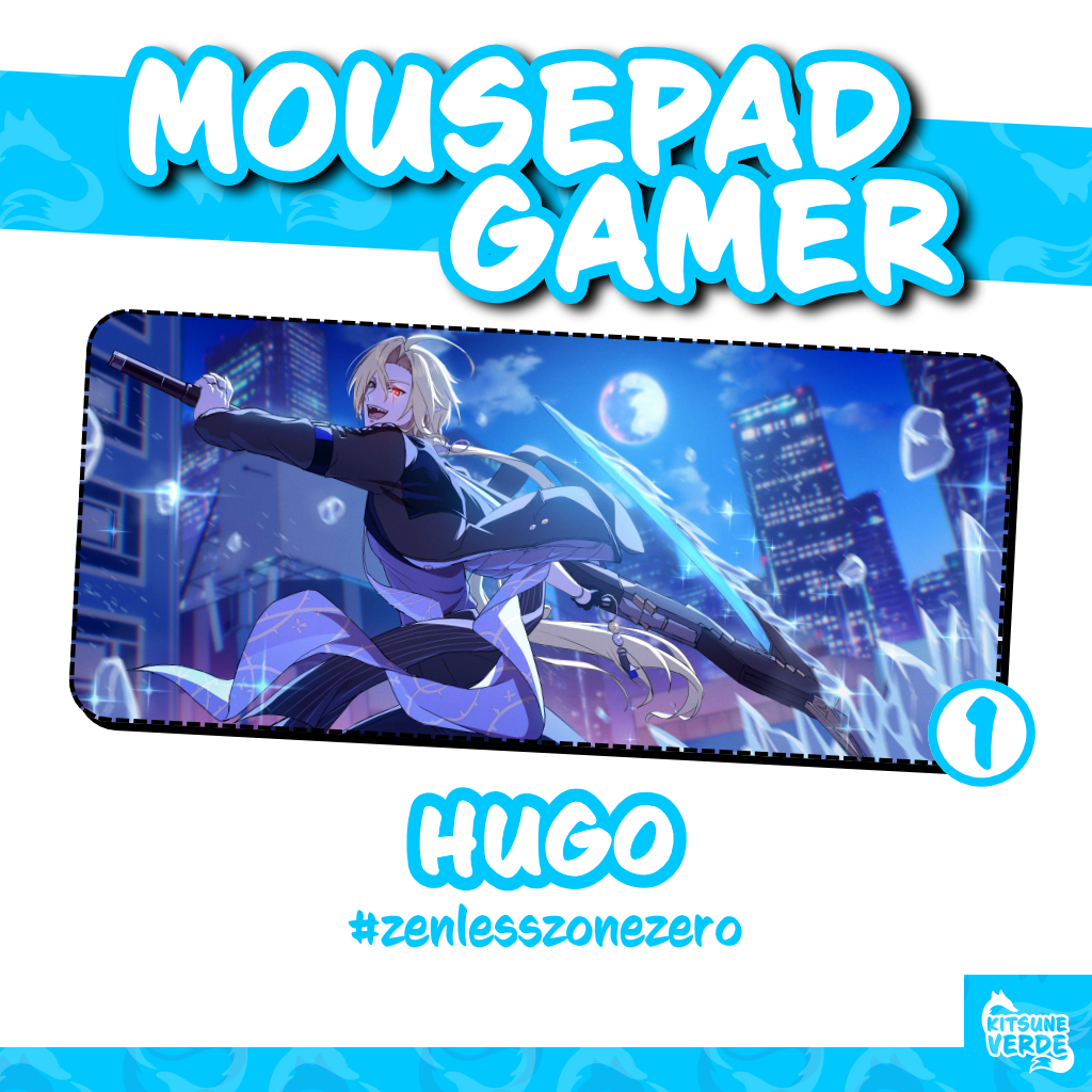Mouse Pad Gamer - Hugo - Zenless Zone Zero - 90x40 - 80x40 - 70x30 - 60x40 - 40x45 cm