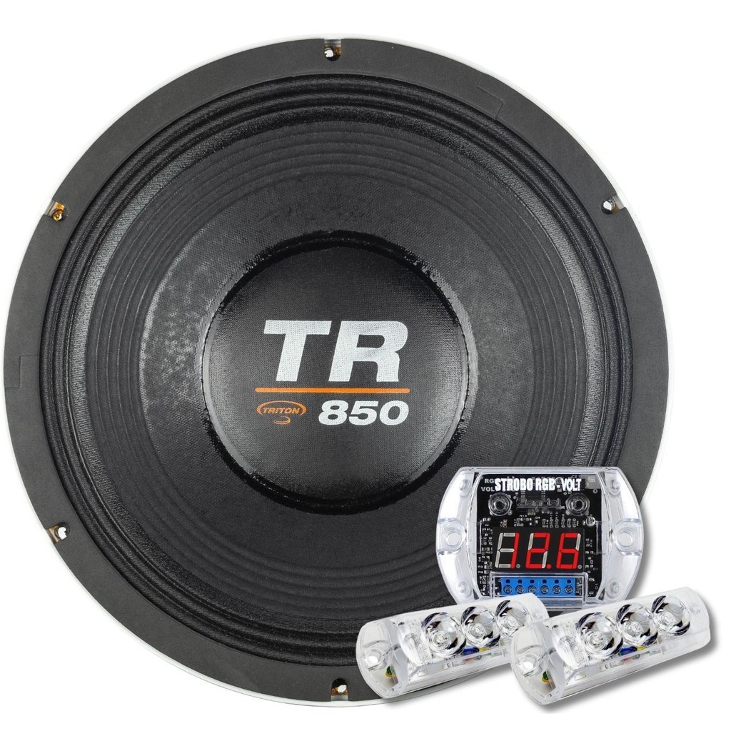 Médio Triton 12 Polegadas TR850 4 Ohms Branco + Par Strobo RGB Volt Zendel