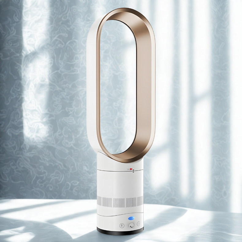 Ventilador de Mesa Sem Hélice Torre Turbo Silencioso - Design Seguro, Fluxo 15X, Fácil limpeza