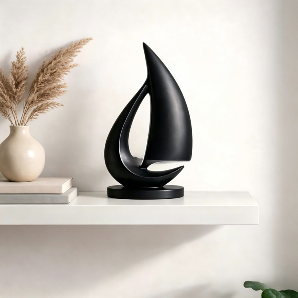 Sailboat Figurine Modern Nautical Decor 3d Printed Statue Elegant Shipping Boat for Room Coffee Table Office Shelf and C