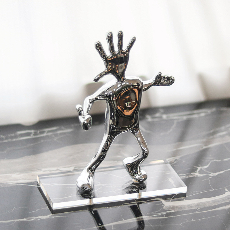 Modern Artistic Cheerleader Hand Ornament for Home Decor, Showroom, Sales Office, Children's Room, Abstract Cartoon Deco