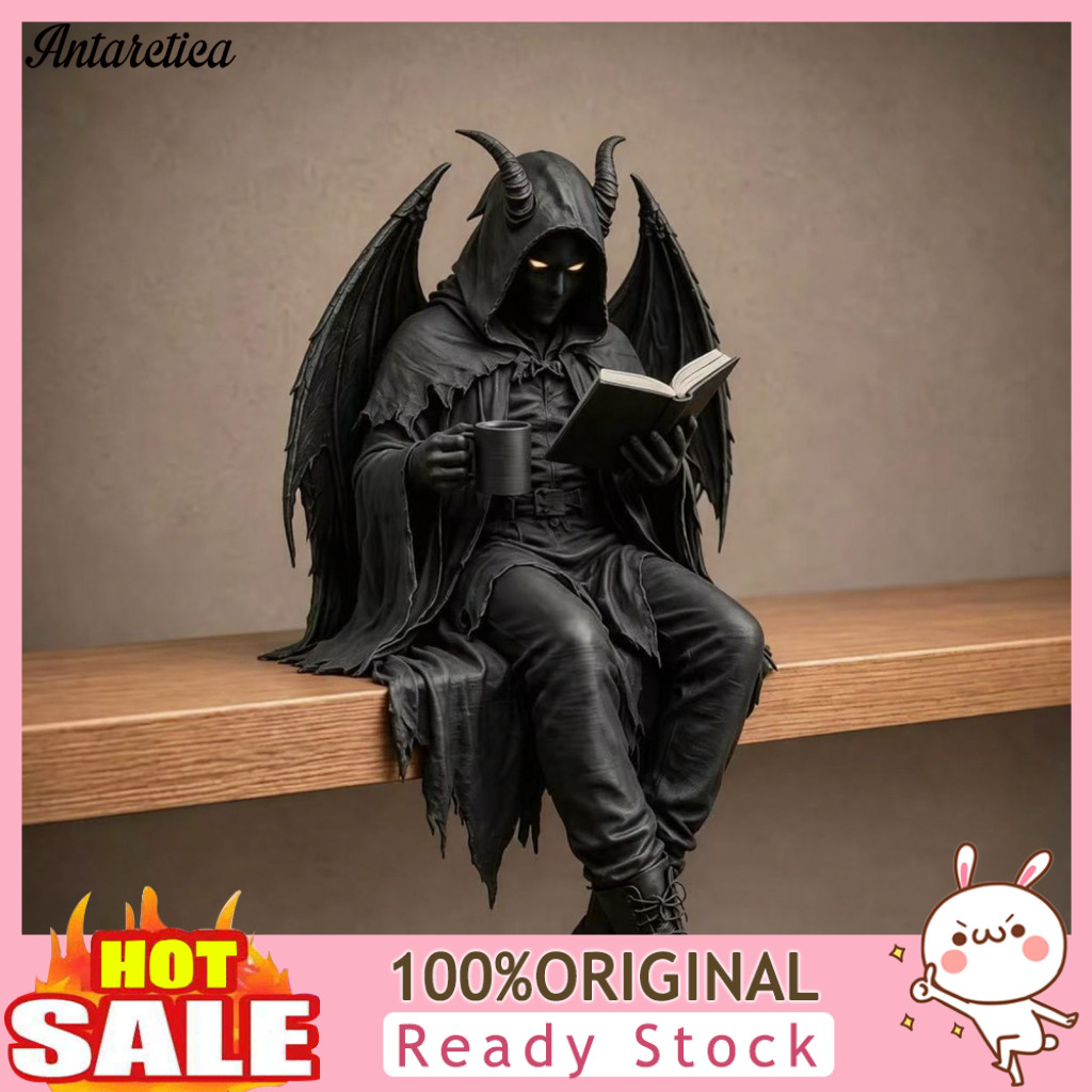 Reading Skeleton Decoration Ornament Dark Fantasy Book Statue – Academy Home Decor for Library Office Study Room Colle