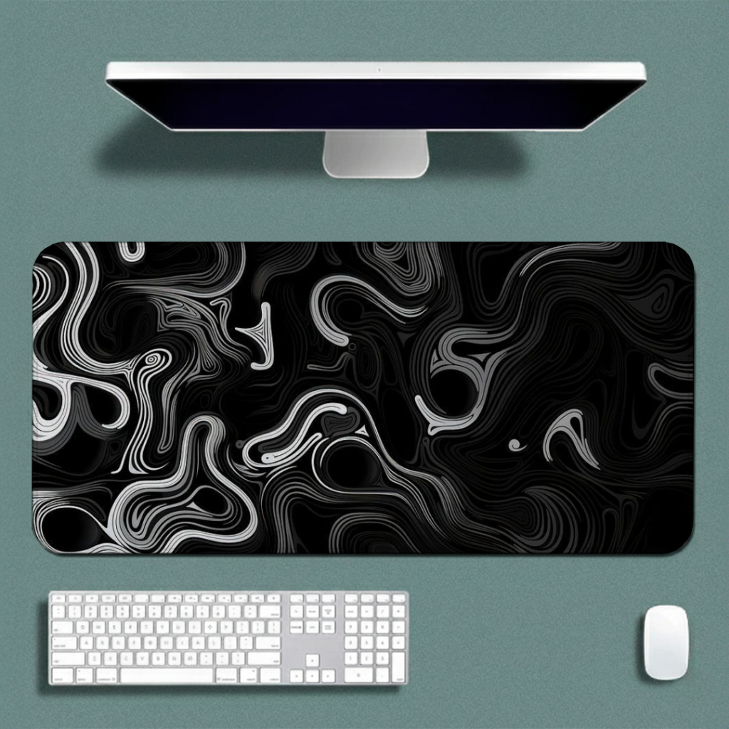 MousePad Gamer Speed Confortavel Liso Sem Relevos Com Bordas Costuradas E Base Antiderrapante Com Estampa ABS Smoke Gray