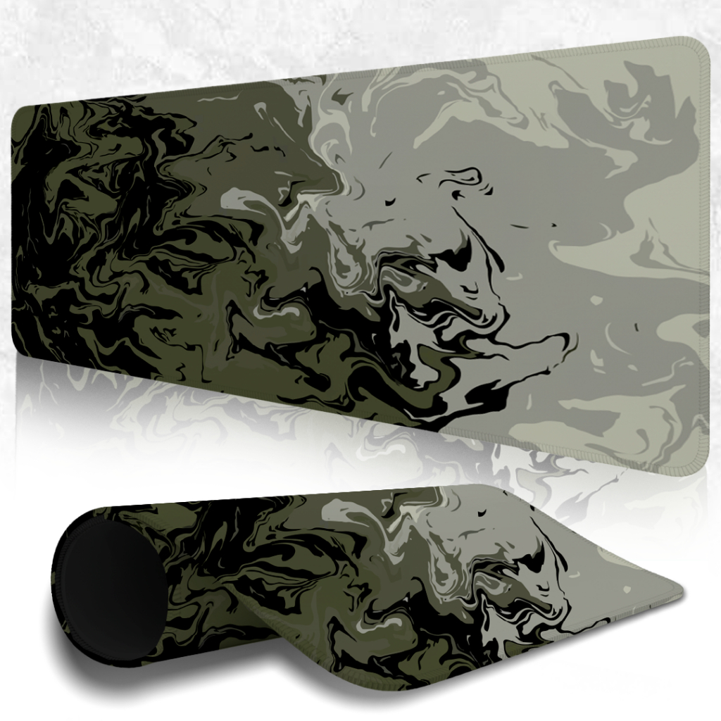 MousePad Speed Gamer Antiderrapante Bordas Costuradas Confortavel Sem Relevos Com Estampa Abstrata Liquid Gray