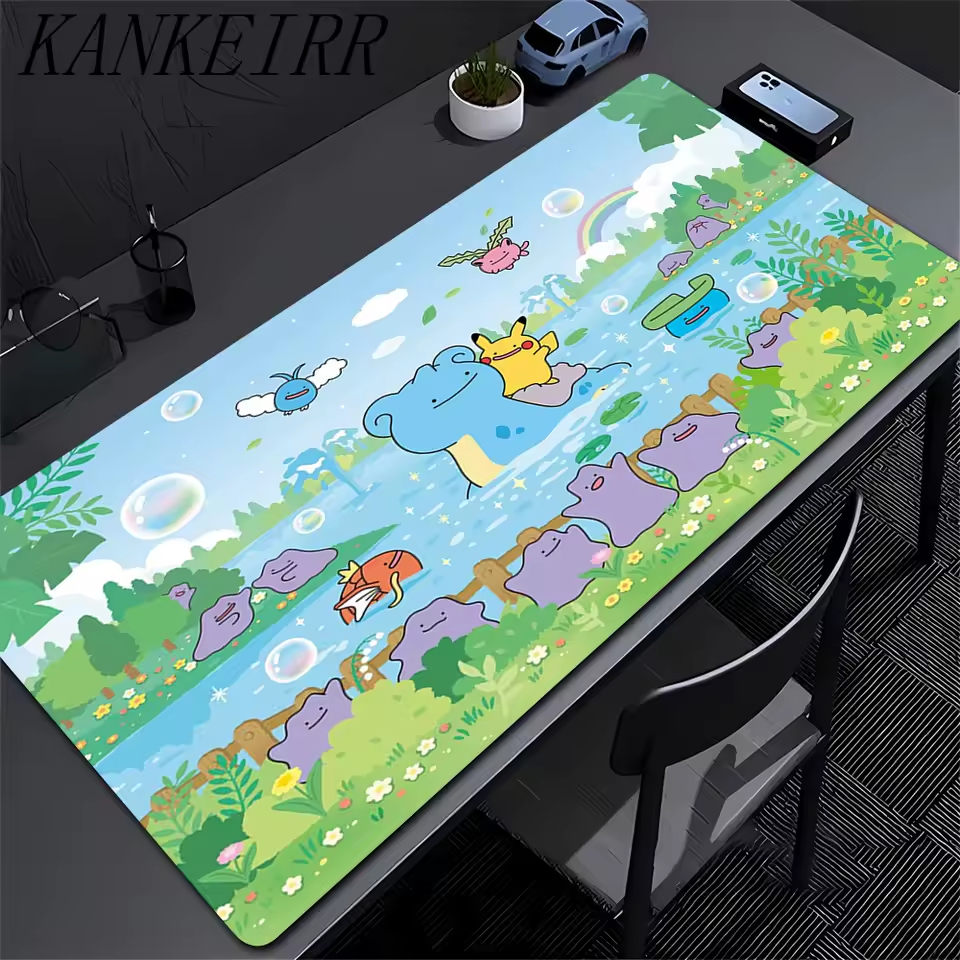 Mousepad Gamer 80x30 e 90x40Antiderrapante Pikachu Chibli Fantasia Cute Kawaii Pkm Anime Ash Treinador - SUBLIMA