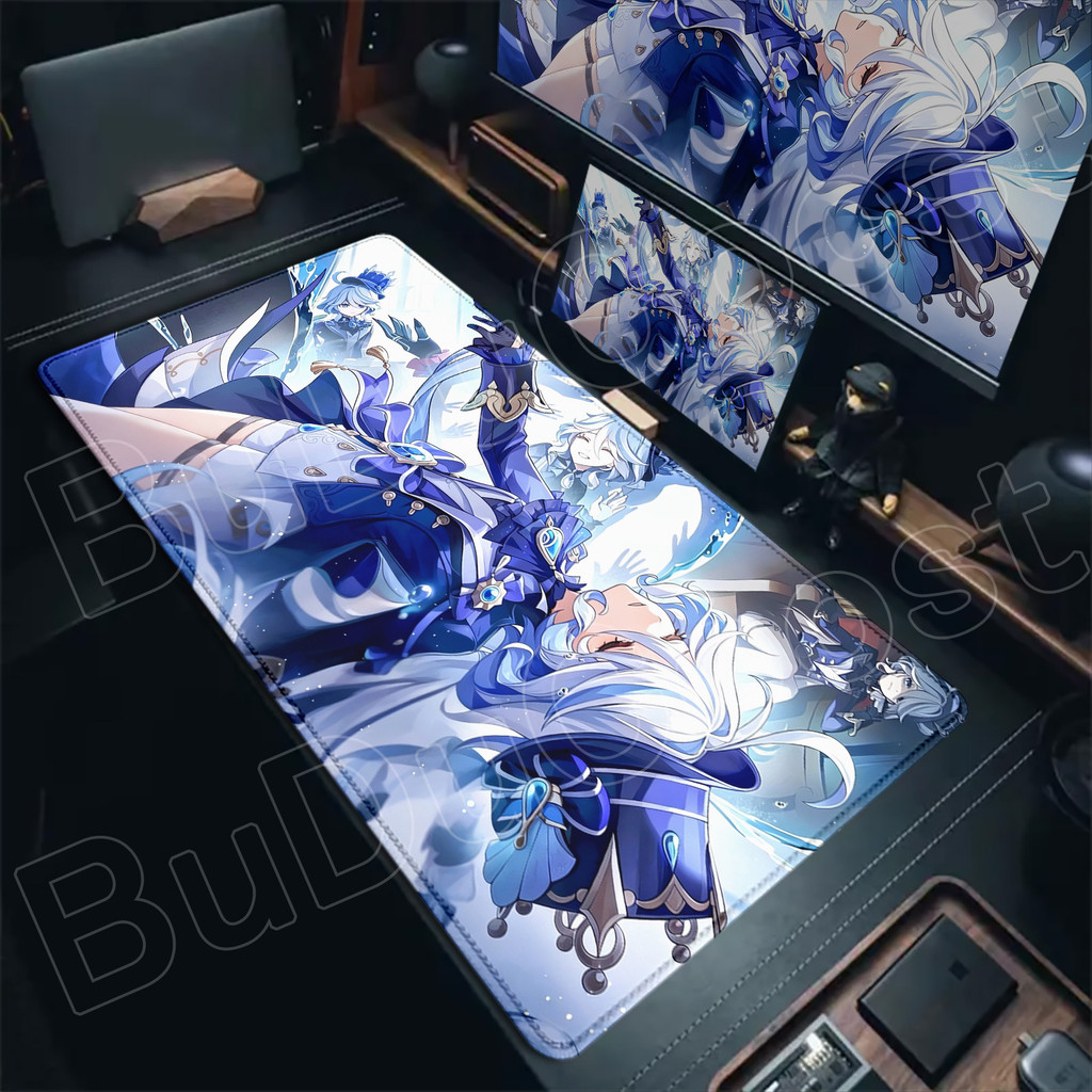 Kawaii Menina Teclado Tapete Furina Anime Mousepad HD Novo Bonito Genshin Impacto Jogo Escritório PC De Mesa Antiderrapa