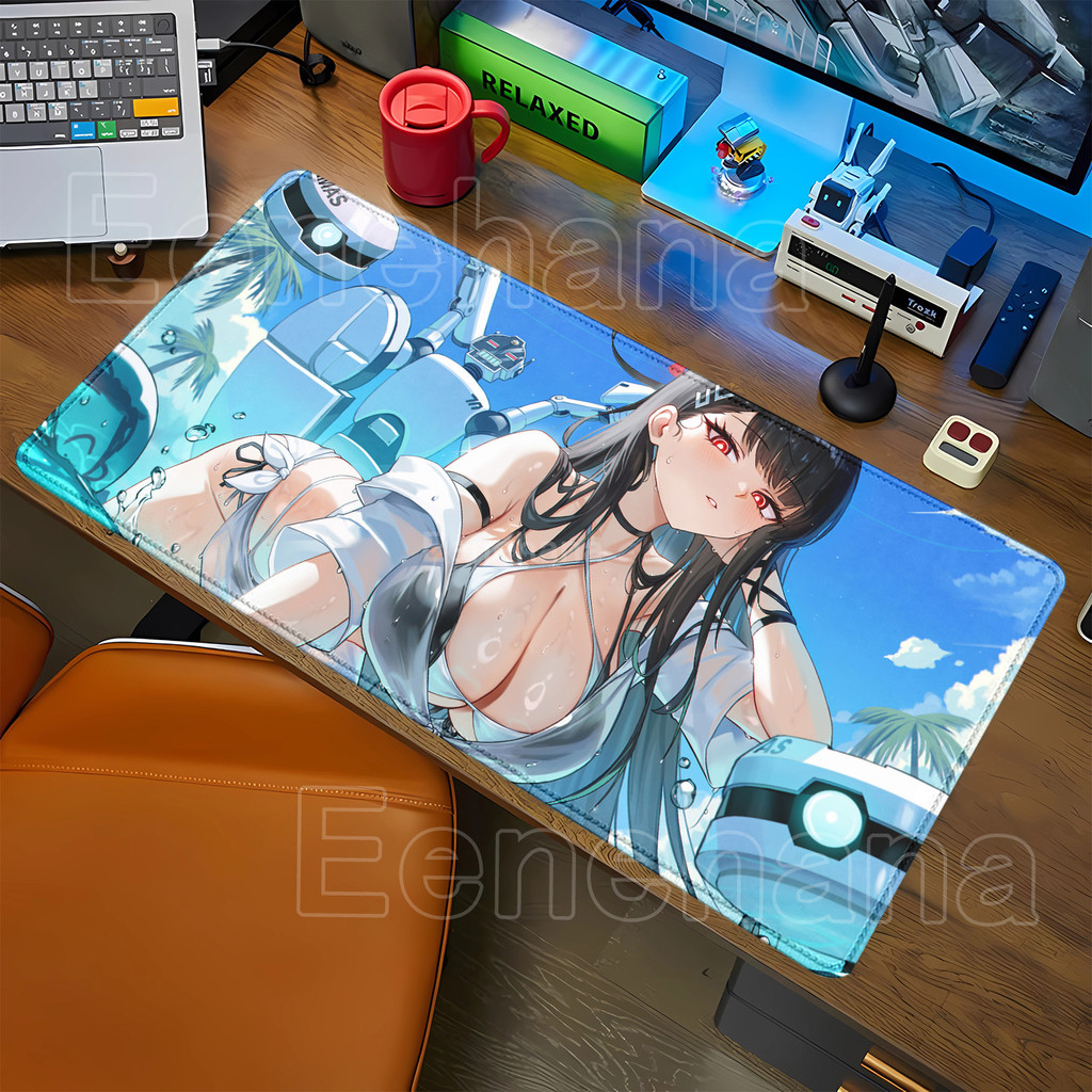 Jogo Azul Arquivo Tsukatsuki Rio Kawaii Mouse Pad Impressão HD Mousepad Teclado De Escritório Antiderrapante Anime Menin