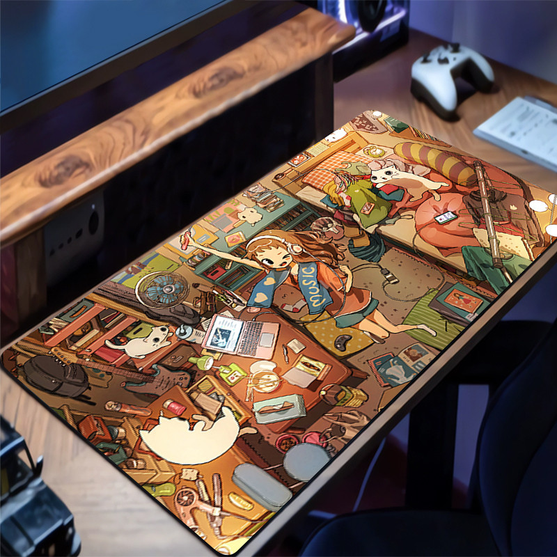 Anime HD Impressão Mouse Pad Jogos Dos Desenhos Animados Cidade Mousepad De Borracha Kawaii Computador Esteira Gamer Ace
