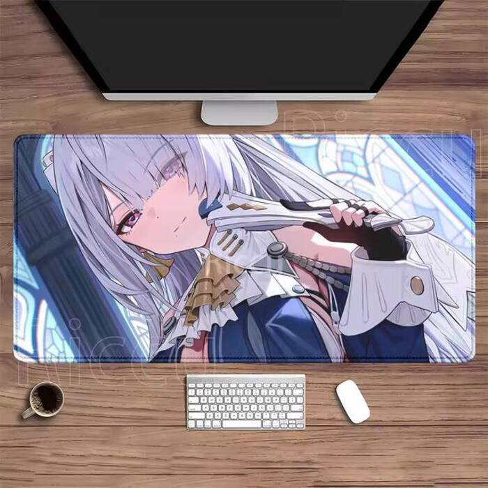 Gaming Velina Airgid Zenless Zona Zero ZZZ Mouse Pad Kawaii Anime Menina Escritório Esport Teclado Impressão HD Base Ant