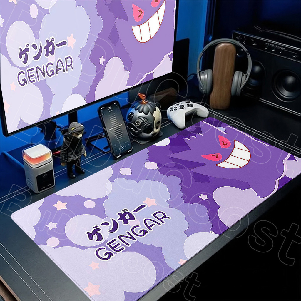 Kawaii Anime Gengar Grande Velocidade Computador Gamer Teclado Longo Deskmat Bloqueio Borda XL Bonito Anti-Deslizamento