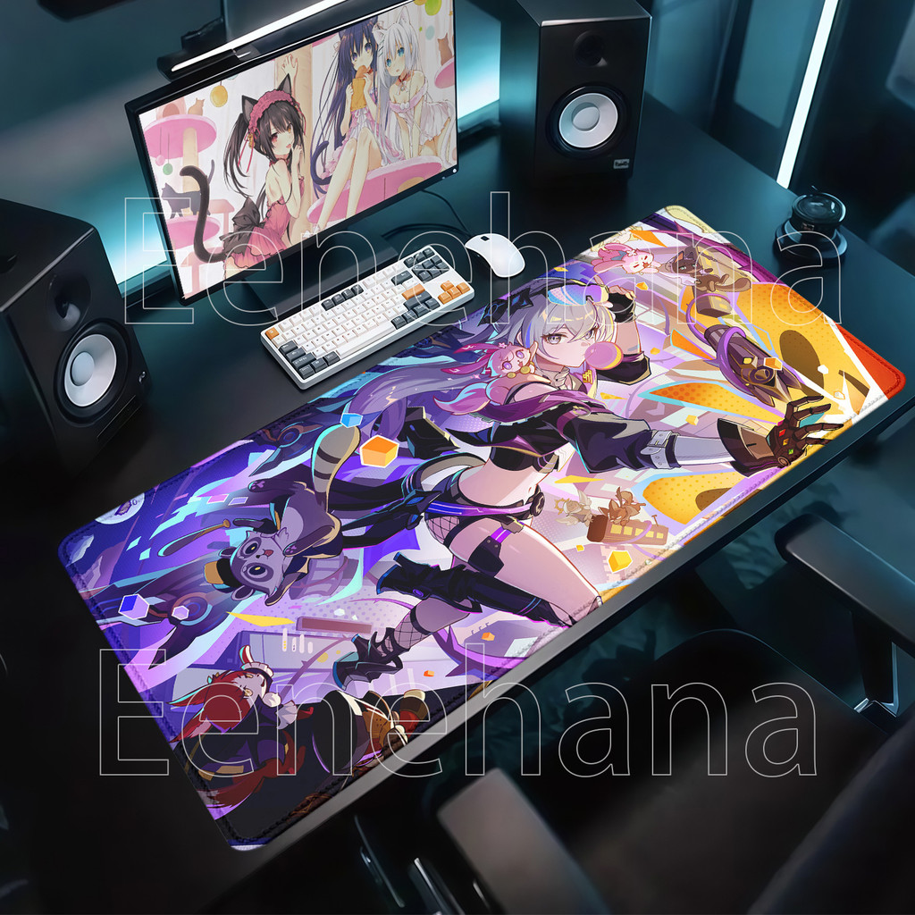 Impressão HD Mousepad Honkai Estrela Ferroviário Prata Lobo LV . 999 Jogos Teclado Maior Anime Menina Kawaii Mouse Pad P