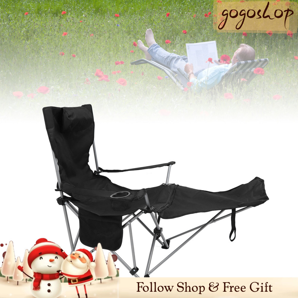 Gogoshopp-br Yunseity Cadeira de acampamento portátil lounge dobrável pano oxford 900D com bolsa de armazenamento para