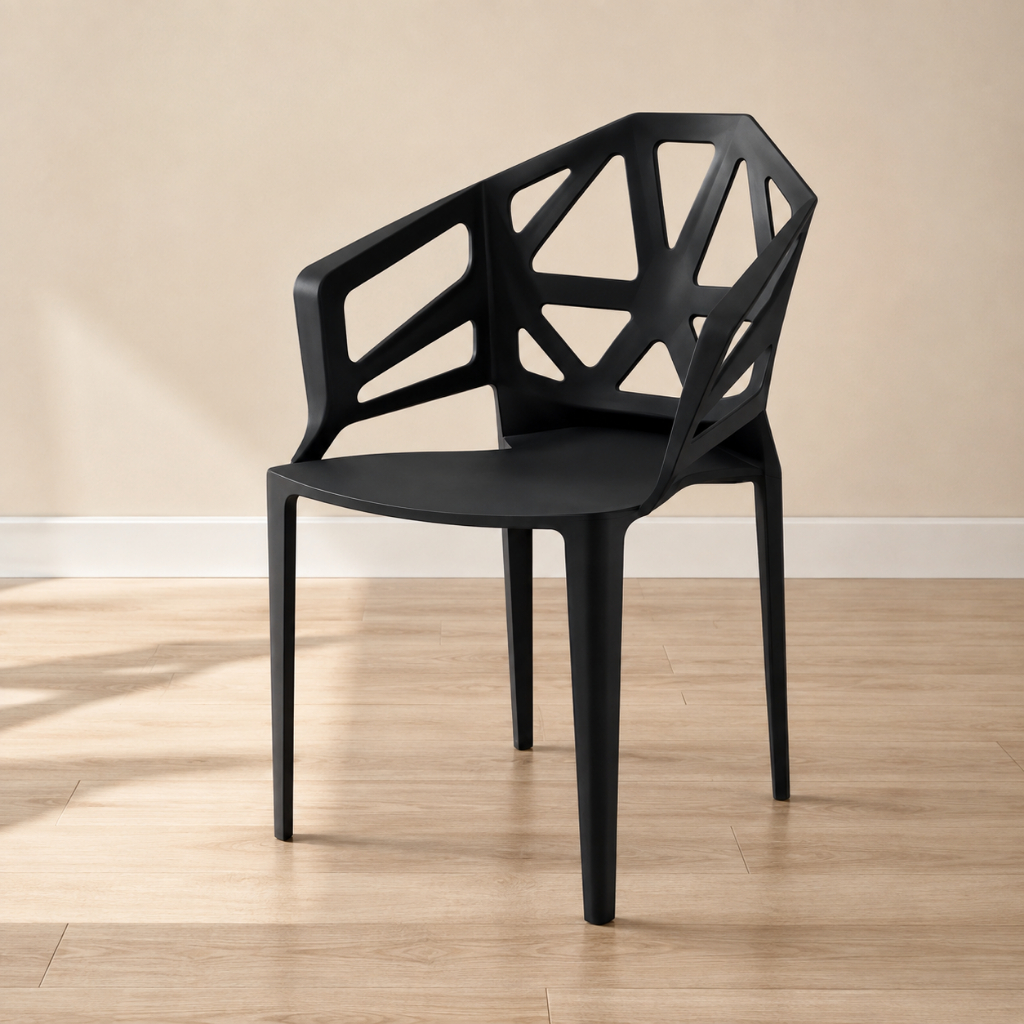 Cadeira Lounge Plástico Multiuso Moderna Reforçada Resistente Para Sala de Jantar Varanda Alpendre