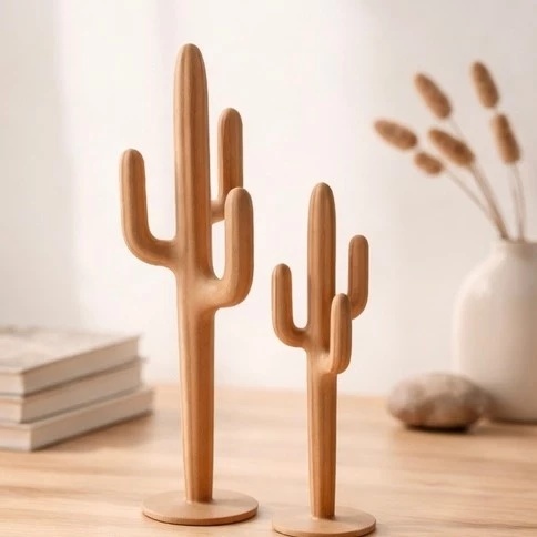 Cactos Decorativos Minimalistas | Kit Decoração Moderna Elegante para Sala e Escritório Home Office Estilo Clean