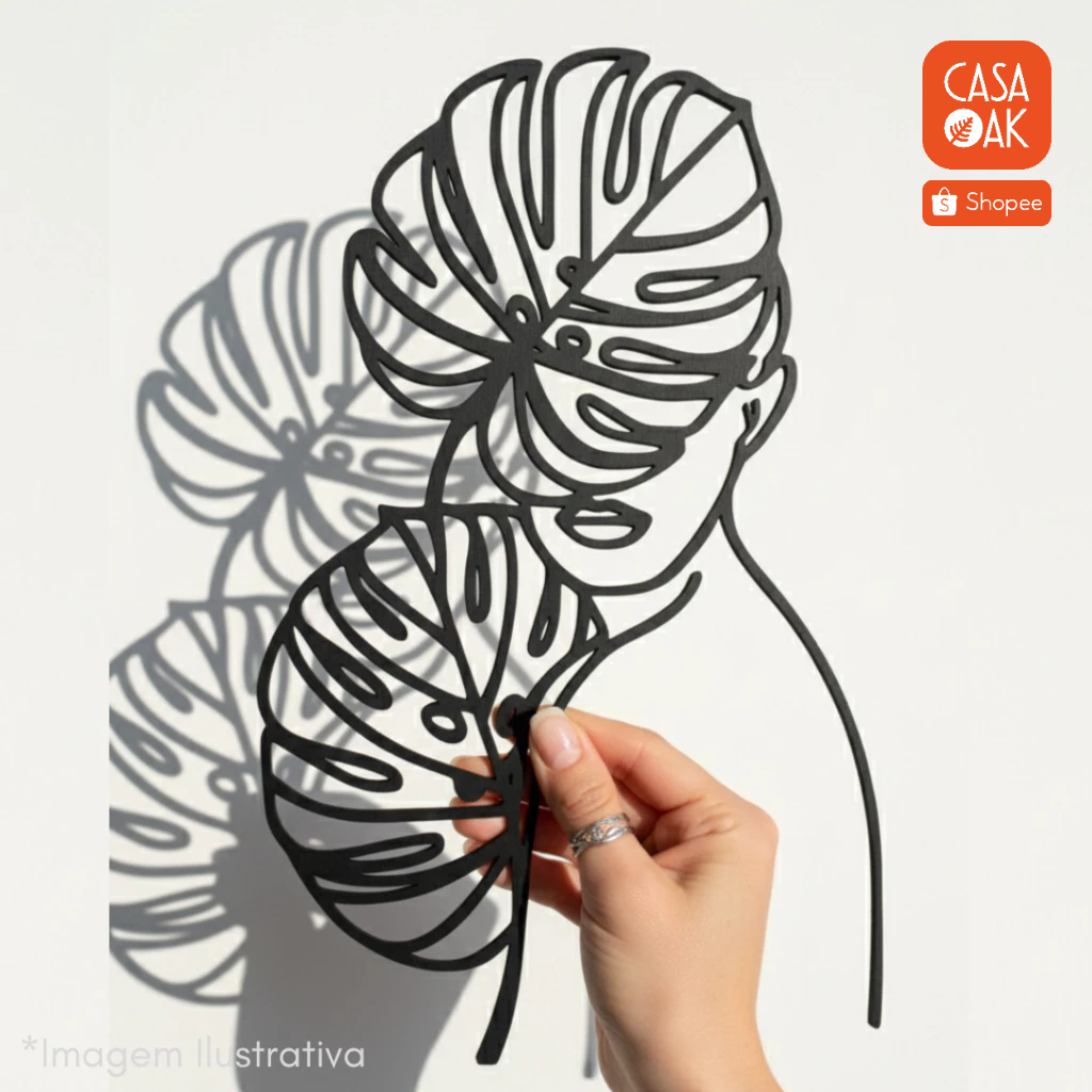 Quadro Decorativo Mulher com Folhagem / Enfeite de Parede Sala Quarto home office