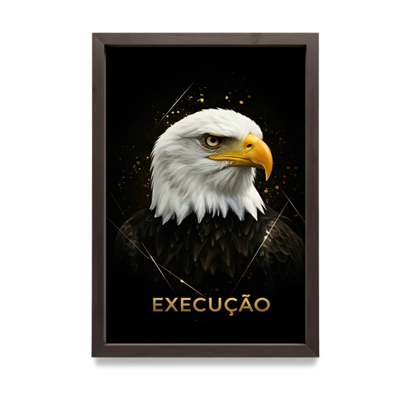 Quadro Decorativo Águia Execução Motivacional Escritório Home Office