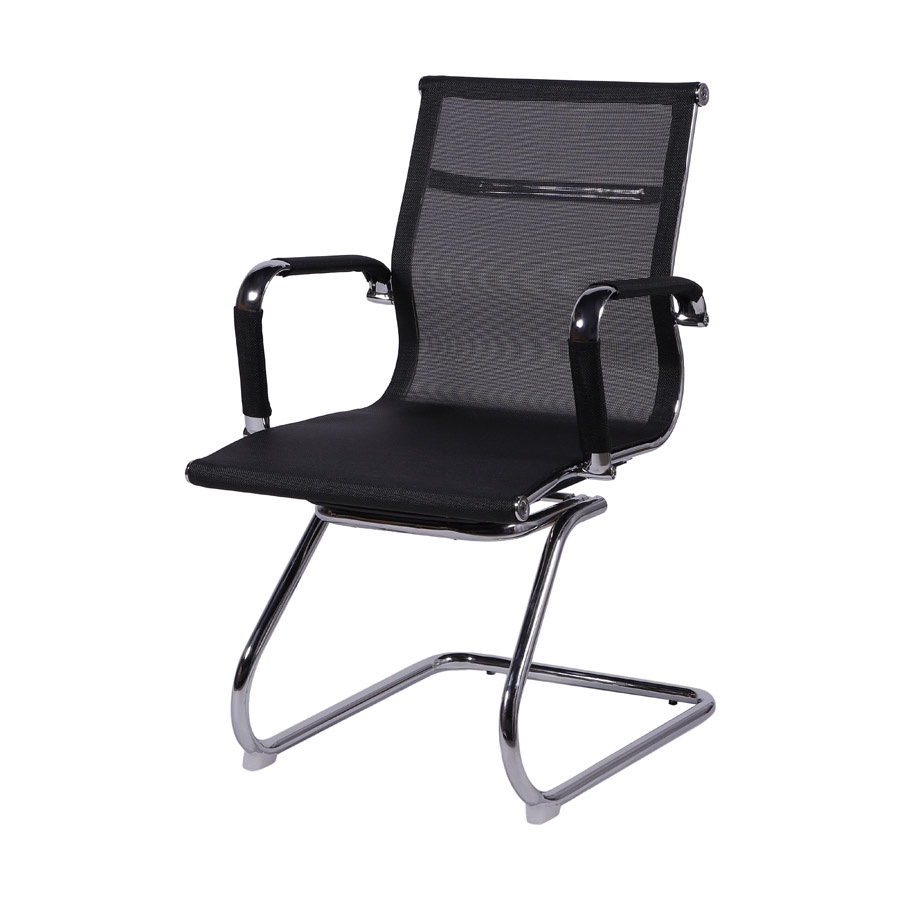 Cadeira de escritório Boxbit Eames Office Tela Preta Fixa