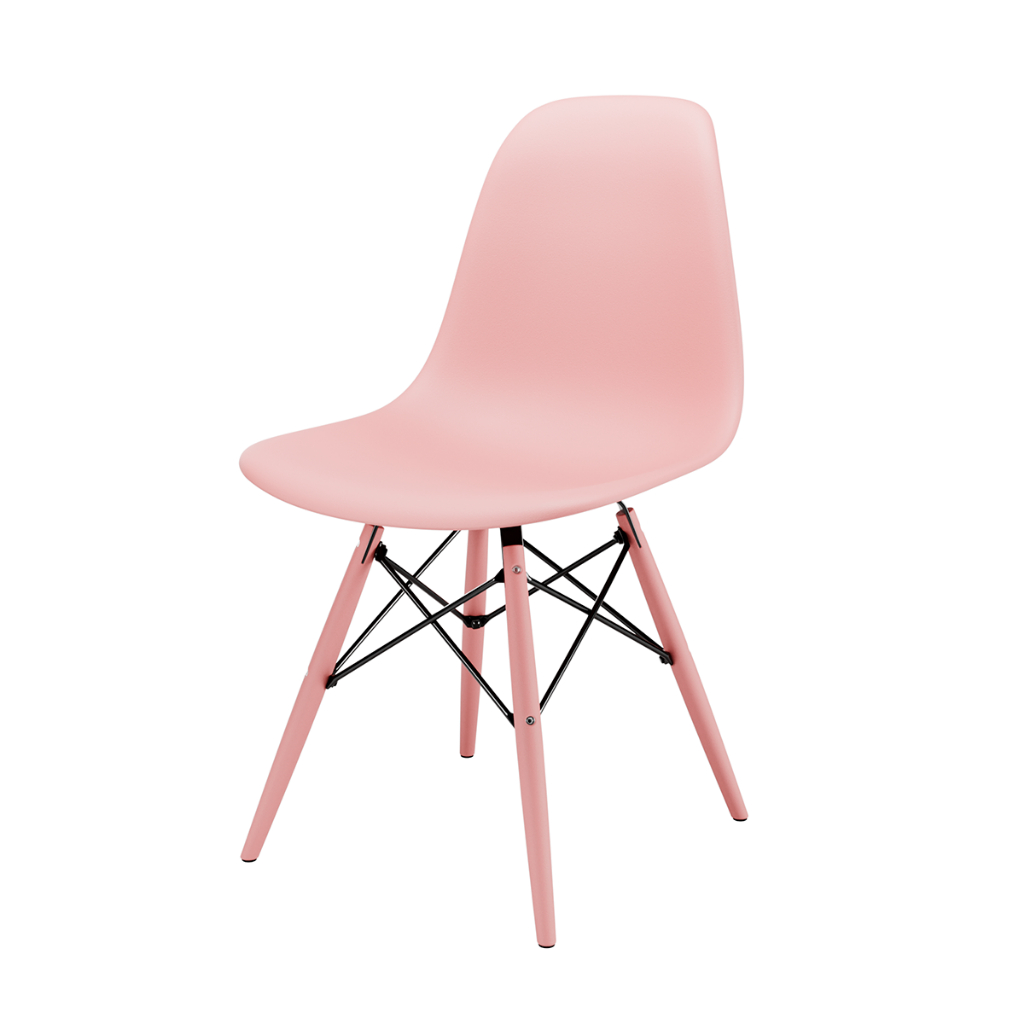 Cadeira Eames Rosa em Polipropileno para Home Office Penteadeira Quarto e Sala Seat&Co