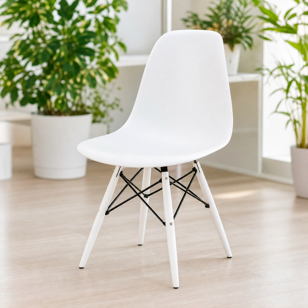 Cadeira Eames Design Moderna Branca para Home Office, Escritório e Sala de Jantar Seat&Co