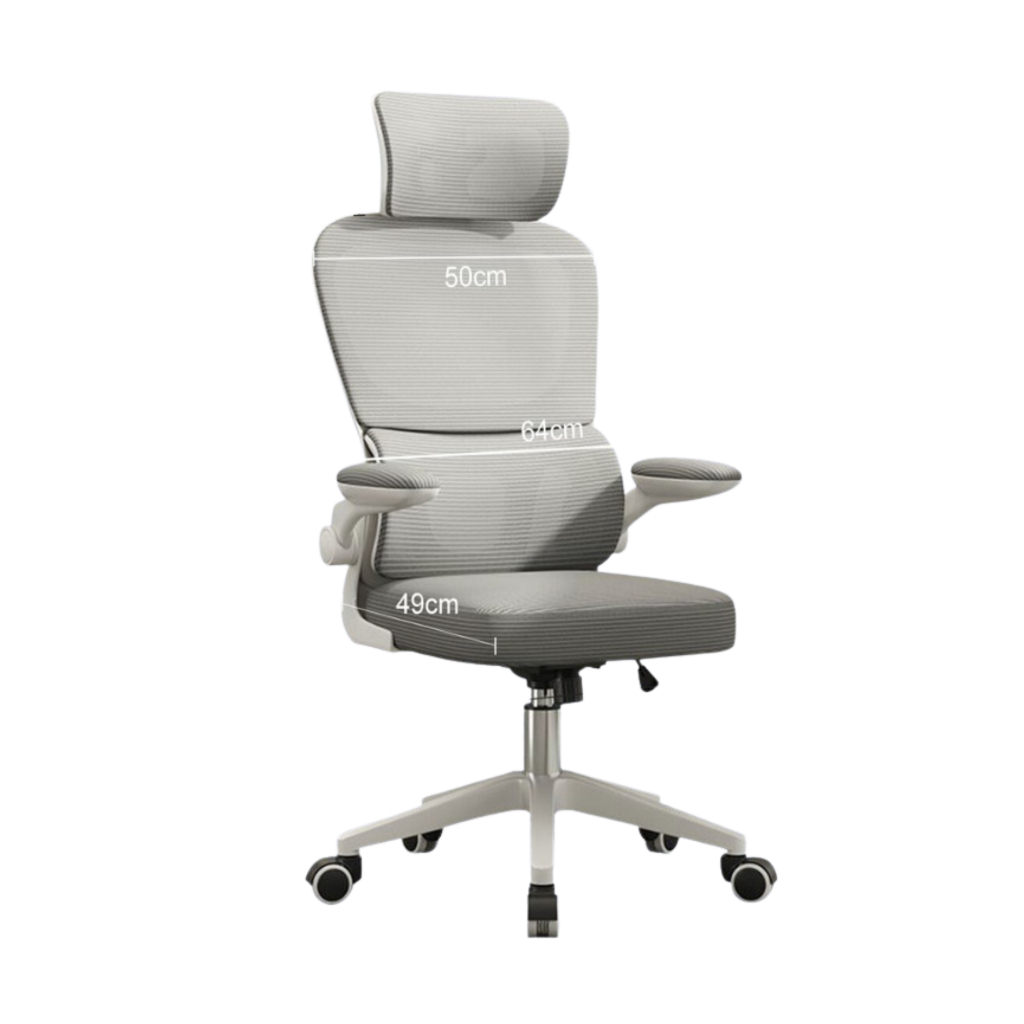 Cadeira Giratória Ergonômica Ajustável Confortável para Escritório Home Office Apoio de Cabeça office chair Branca DRX