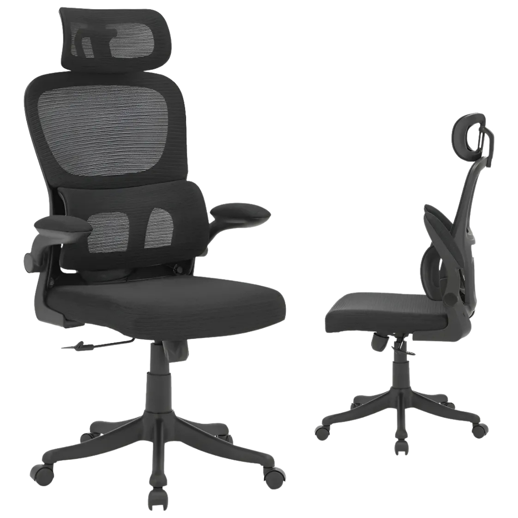 Cadeira Giratória Ergonômica Ajustável Confortável para Escritório / Home Office Apoio de Cabeça