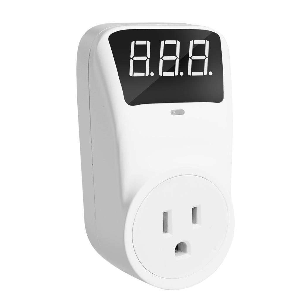 Soquete protetor de tensão automático digital 16A Display LCD Saída de relé de sobrecorrente de energia