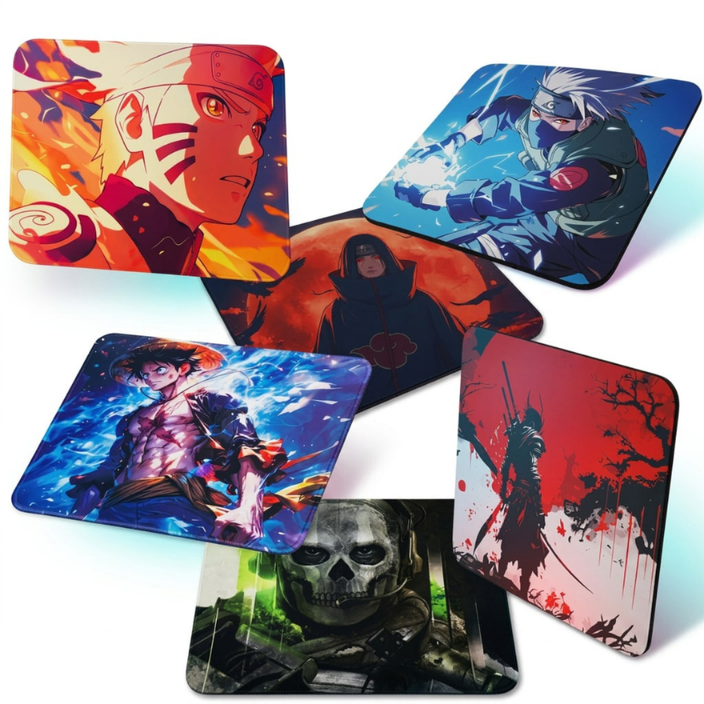 Mouse Pad Antiderrapante Anime E Jogo Quadrado Para Computadores e Notebook
