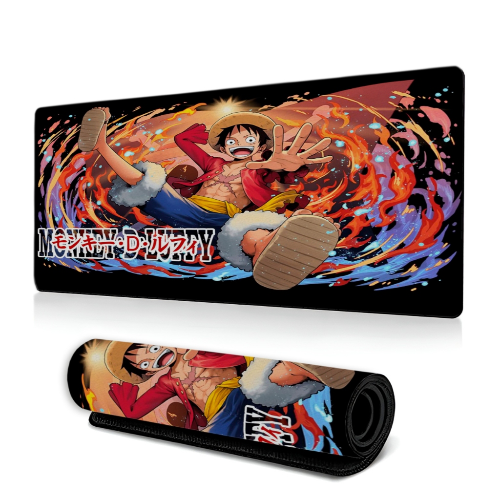 Mouse pad Gamer Estampado 90x40 e 70x30 chapéu de palha piratas animes
