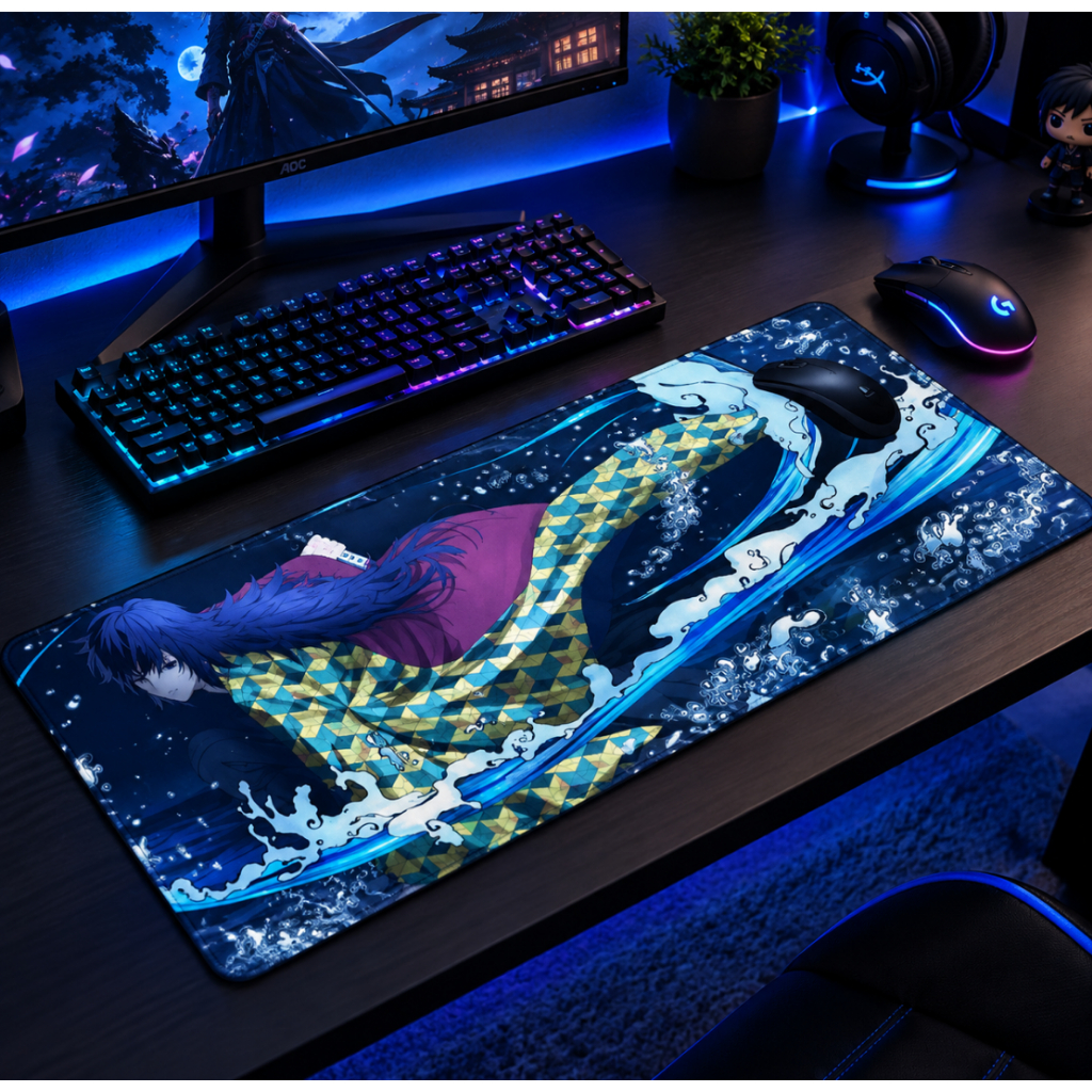 Mousepad Grande Gamer Antiderrapante Estampa Anime Demon Slayer Mangá Qualidade Premium