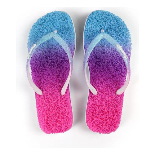 Chinelo Flat Colorful Slim Cleanup Sustentável Feminino Azul Azul Celeste 39 Br