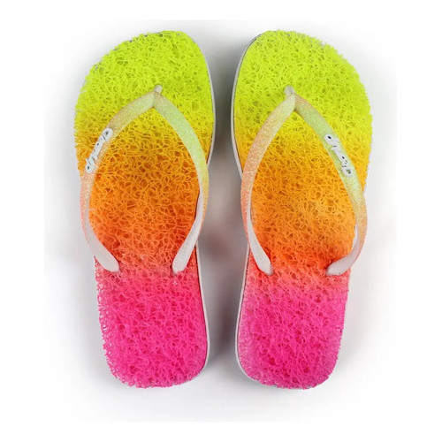 Chinelo Flat Colorful Slim Cleanup Sustentável Feminino Amarelo 37 Br