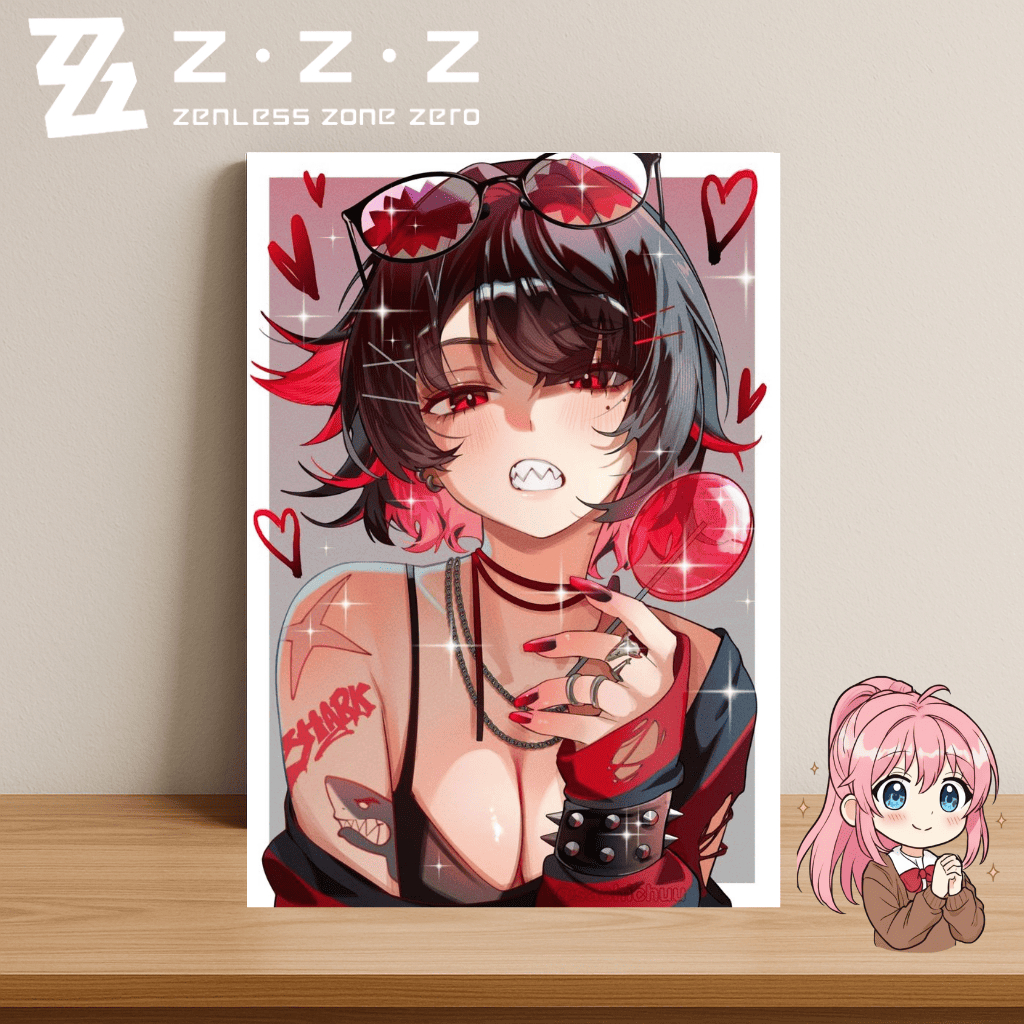 Quadro Gamer ZZZ Zenless Zone Zero 20x28cm Parede