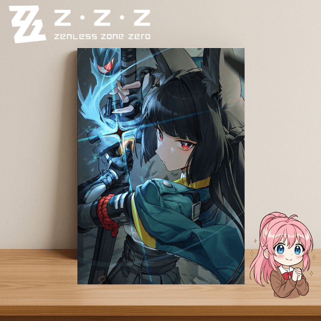 Quadro Placa ZZZ Zenless Zone Zero 20x28 Promoção